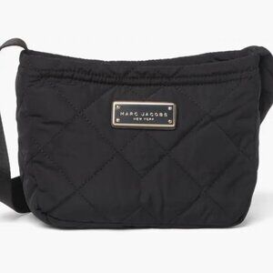 Marc Jacobs Quilted Nylon Crossbody Bag In Black Small Light Smudge On Zipper